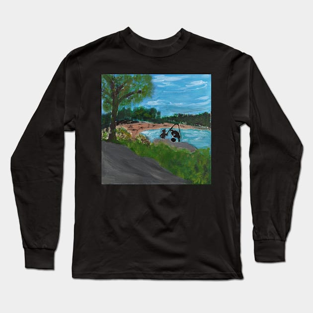 Gone Fishing Long Sleeve T-Shirt by Colzo Art